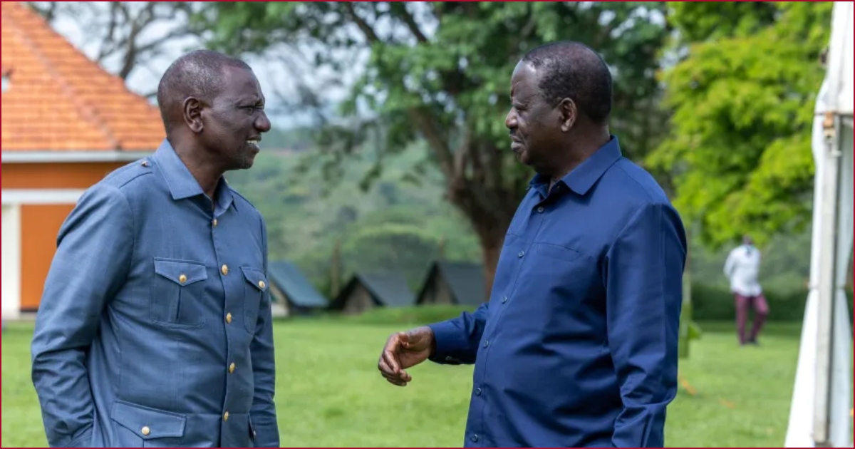File image of President William Ruto and Raila Odinga.